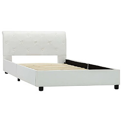 Acheter vidaXL Cadre de lit Blanc Similicuir 100 x 200 cm