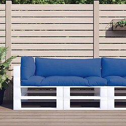 vidaXL Coussins de palette lot de 3 bleu tissu