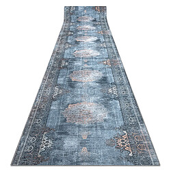 RUGSX TAPIS DE COULOIR antidérapant LOTUS ROSETTE 47050 gris lavable 100cm 100x370 cm