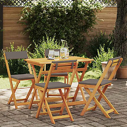vidaXL Ensemble bistrot 5 pcs Huile Naturelle Bois d'Acacia Massif