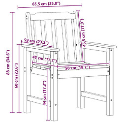 vidaXL Chaise de jardin. 2 pcs Blanc 65,5 x 59 x 88 cm HDPE pas cher