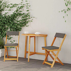 vidaXL Ensemble bistrot 3 pcs Huile Naturelle Bois d'Acacia Massif