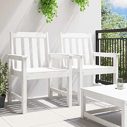 Avis vidaXL Chaise de jardin. 2 pcs Blanc 65,5 x 59 x 88 cm HDPE