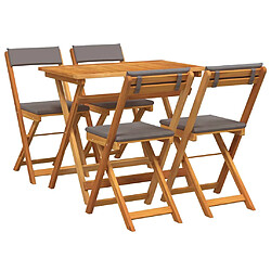 vidaXL Ensemble bistrot 5 pcs Huile Naturelle Bois d'Acacia Massif