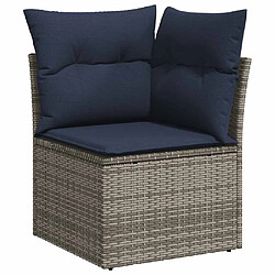 Acheter vidaXL Salon de jardin avec coussins 7 pcs gris résine tressée