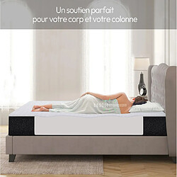 Sinlikon Europe Luxe Matelas 140x190 Mousse Memo - Matelas 2 places épaisseur 15cm - zones de confort mousse adaptative - Noir pas cher