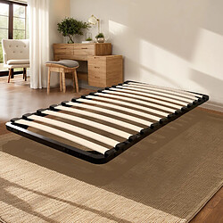 Sinlikon Cadre à lattes 90x190cm sans Pied - Sommiers à Lattes en Bois - 14 Lattes