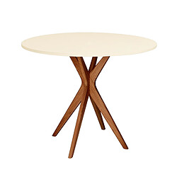 Ragaba table à manger Jubi ronde - Blanc craie chêne