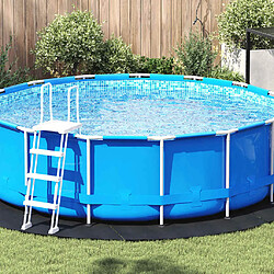 vidaXL Tapis de piscine Noir Ø 366 cm Géotextile en polyester