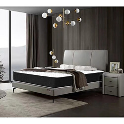 Sinlikon Europe Luxe Matelas 140x190 Mousse Memo - Matelas 2 places épaisseur 25cm - zones de confort mousse adaptative - Noir