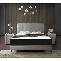 Avis Sinlikon Europe Luxe Matelas 140x190 Mousse Memo - Matelas 2 places épaisseur 25cm - zones de confort mousse adaptative - Noir