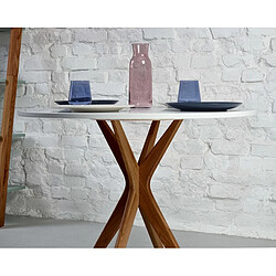 Acheter Ragaba table à manger Jubi ronde - Blanc craie chêne