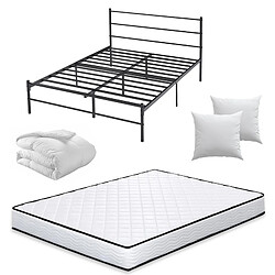 Sinlikon Ensemble lit 140x190 avec matelas et couette et oreillers