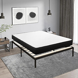 Sinlikon Ensemble Matelas et Sommier 160x200 cm - Matelas 160x200x26cm Mousse - Sommier 160x200cm avec Pieds (Deux colis)