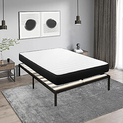 Sinlikon Ensemble Matelas et Sommier 140x200 cm - Matelas 140x200x24cm Mousse - Sommier 140x200cm avec Pieds (Deux colis)