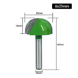 Mèches de toupie bois nez boule - Lot de 4