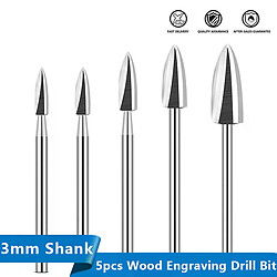 Forets à bois à graver - 5 pièces