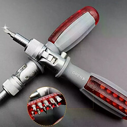 Tournevis à angle ajustable avec têtes - 10 pcs Multifonctionnalité pour espaces restreints - Poignée antidérapante - Fabriqué en acier S2