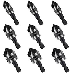 Fraises hexagonales pour bois - Lot de 9