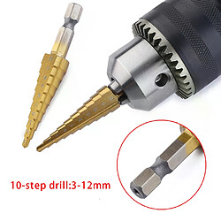 Jeu forets étagés métal avec convertisseur - 3 pièces