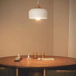 Ledkia Suspension Métal et Bois Serena Blanc