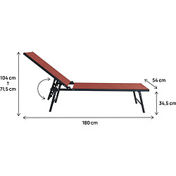 Avis Habitat Et Jardin Lot de 2 bains de soleil en métal [ ]Sublima[ ] - 180 x 54 x 104 cm - Terracotta