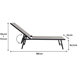 Avis Habitat Et Jardin Lot de 2 bains de soleil en métal [ ]Sublima[ ] - 180 x 54 x 104 cm - Taupe
