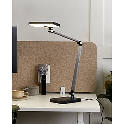 Beliani Lampe de bureau LED LACERTA Avec chargeur sans fil Métal Noir