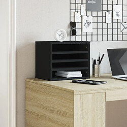 Avis vidaXL Organisateur de bureau noir 36x26x29,5 cm bois d'ingénierie