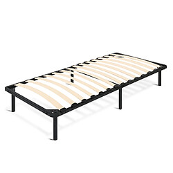 Sinlikon Cadre à lattes 90x190cm avec 6 Pieds - Sommiers à Lattes en Bois - 14 Lattes