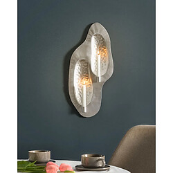 Beliani Bougeoir mural PENICHE Métal 60 cm Argenté