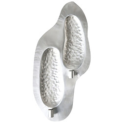 Beliani Bougeoir mural PENICHE Métal 60 cm Argenté