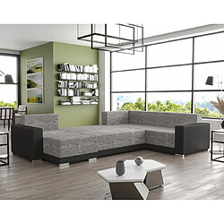 Bestmobilier Roger - Canapé panoramique d'angle réversible 7 places convertible avec coffre en tissu
