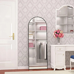 Acheter CASSILANDO Miroir pleine longueur 162 x 53 cm, miroir de sol avec cadre en aluminium, miroir sur pied arqué lisse, noir