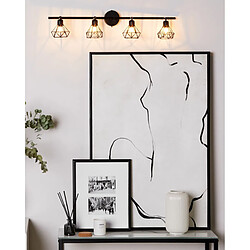 Beliani Spot à 4 lumières ERMA Réglable Métal Noir