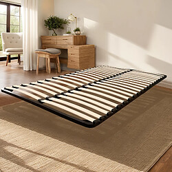 Sinlikon Cadre à lattes 140x190cm sans Pied - Sommiers à Lattes en Bois - 2x20 Lattes