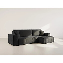 Bestmobilier Nicole - Canapé d'angle réversible 5 places convertible avec coffre en tissu