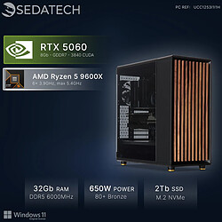 Sedatech Workstation, AMD Ryzen 5 9600X, RTX5060, 32Go DDR5, 2To SSD, Win 11