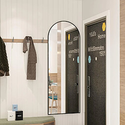 Avis CASSILANDO Miroir pleine longueur 162 x 53 cm, miroir de sol avec cadre en aluminium, miroir sur pied arqué lisse, noir