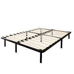 Sinlikon Sommier 160x200cm avec 9 Pieds - Sommiers à Lattes en Bois - 2x14 Lattes