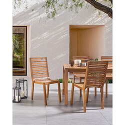 Beliani Lot de 4 chaises de jardin OMBRIANO Bois d'acacia certifié Marron clair