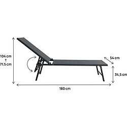 Avis Habitat Et Jardin Lot de 2 bains de soleil en métal [ ]Sublima[ ] - 180 x 54 x 104 cm - Anthracite