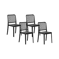Beliani Lot de 4 chaises de jardin SERSALE Matière synthétique Noir