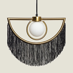 Ledkia Suspension Métal Dalila avec Franges Noir
