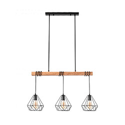 Ledkia Suspension Métal Sardo 3 Spots Noir