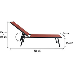Avis Habitat Et Jardin Lot de 2 bains de soleil en métal [ ]Sublima[ ] - 180 x 54 x 104 cm - Terracotta