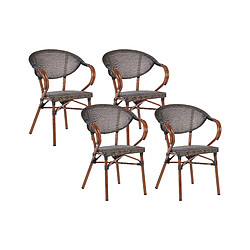 Beliani Lot de 4 chaises de jardin CASPRI II Métal Gris