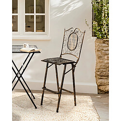 Beliani Lot de 2 chaises de bar de jardin BORMIO Pliant Métal Noir