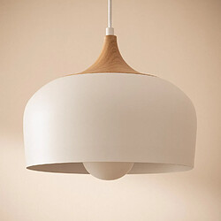 Ledkia Suspension Métal et Bois Serena Blanc