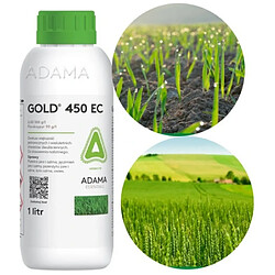 Adams Désherbant concentré jardin GOLD 450EC 1L - herbicide gazon pelouse - post-levée des mauvaises herbes dicotylédones annuelles et vivaces